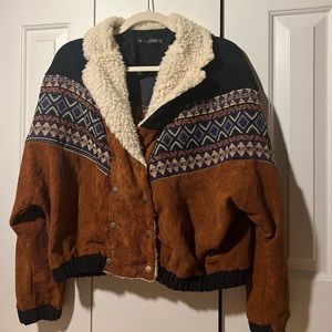 Aztec button up sweatshirt